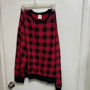 PINK Victoria's Secret Red and Black Checkered Crewneck Sweater